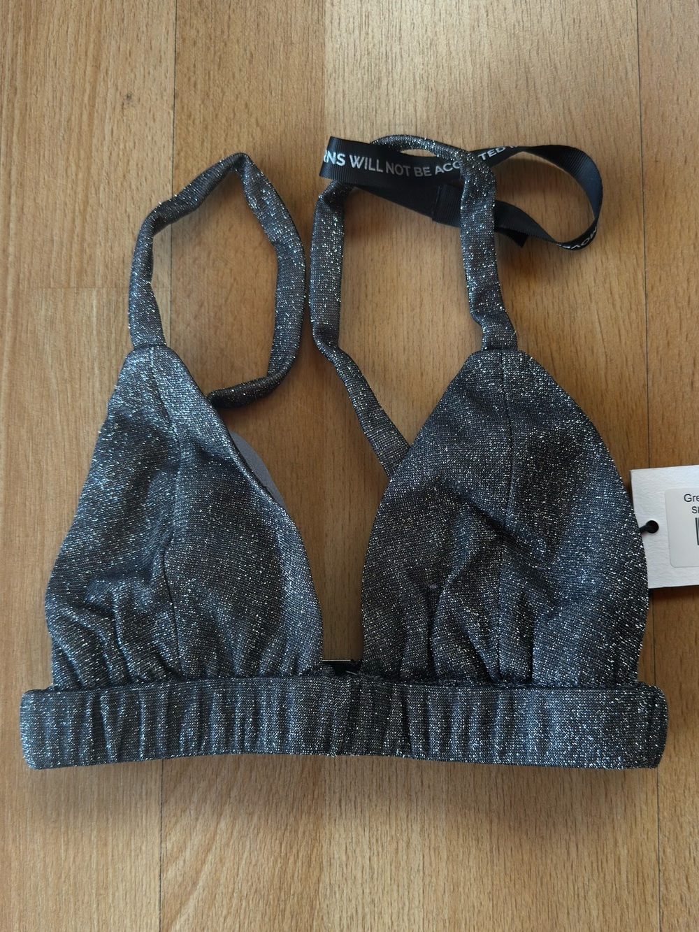 Women's Sparkle Bralette - Gray Metallic